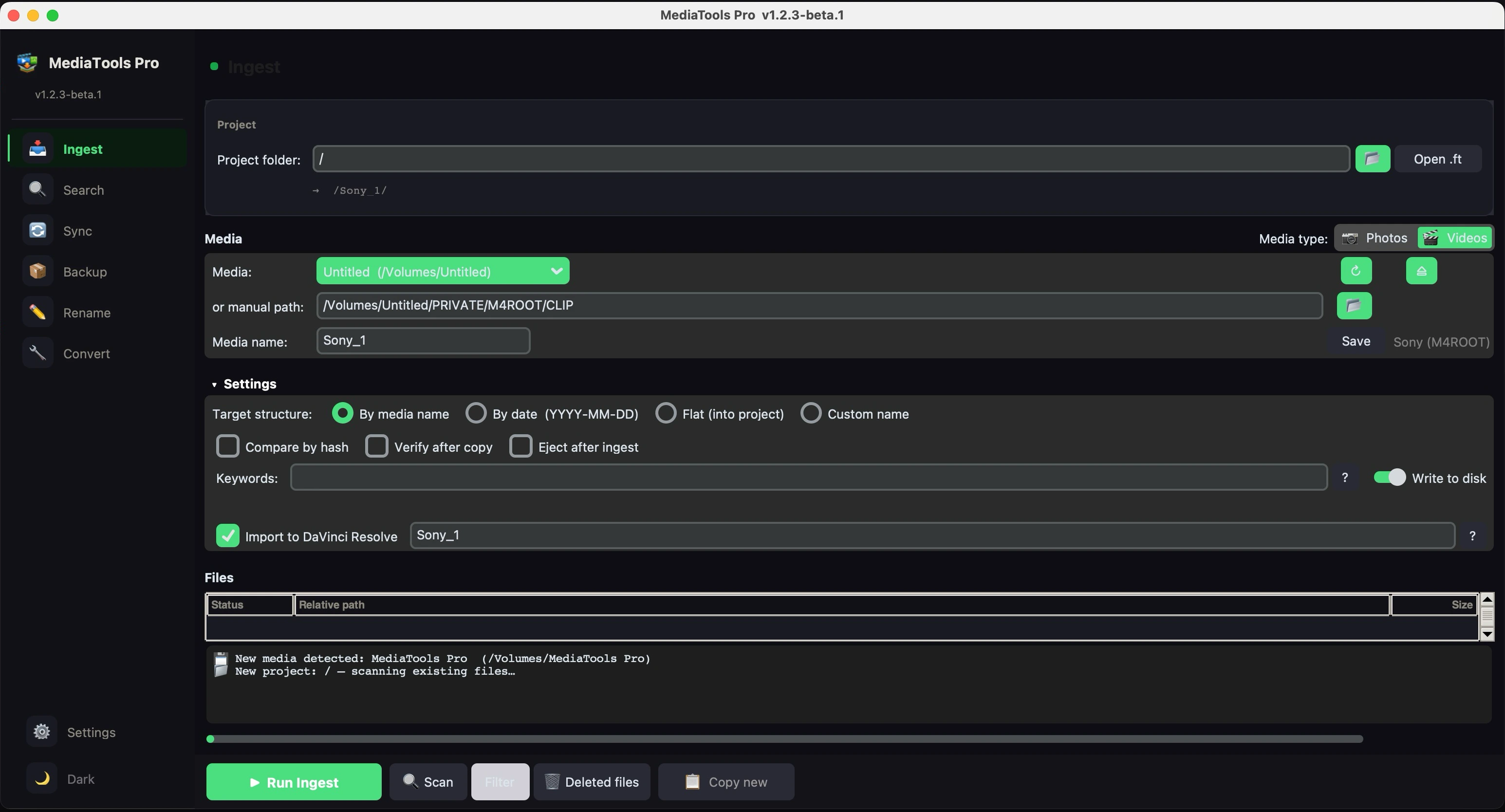 MediaTools Pro — Ingest